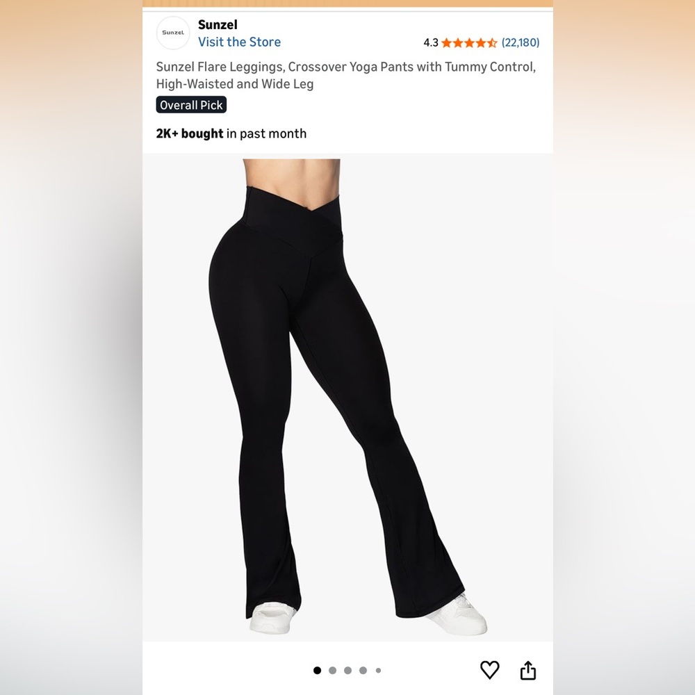 NWOT Sunzel V-Waisted Black Flare Leggings